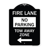 Fire Lane Tow-Away Zone with Left Arrow