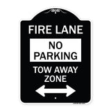 Fire Lane Tow-Away Zone with Bidirectional Arrow