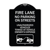 Fire Lanes No Parking on Streets Unauthorized Vehicles Towed at Owner Expense with Graphic
