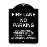 Fire Lane No Parking Unauthorized Vehicles Will Be Ticketed Towed at Owners Expense
