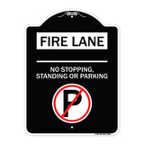 Fire Lane - No Stopping Standing or Parking (With No Parking Symbol)