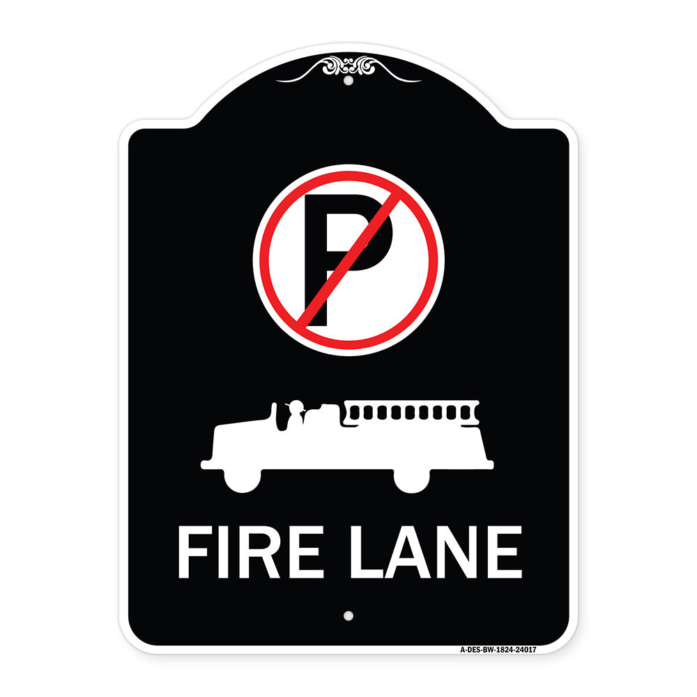 Fire Lane (With No Parking Symbol & Graphic)