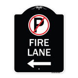 Fire Lane (No Parking Symbol and Left Arrow)