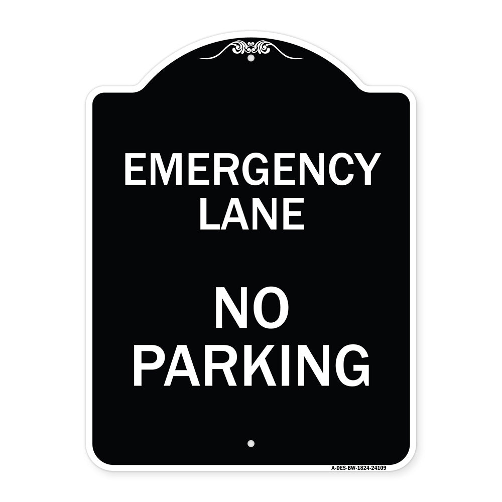 Emergency Lane No Parking Sign