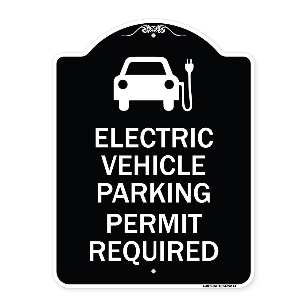 Electric Vehicle Parking Permit Required (With Electric Car Graphic)