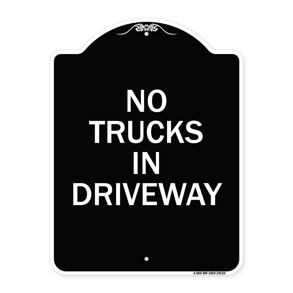 Driveway Sign No Trucks in Driveway