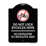 Do Not Lock Bicycles Here - No Estacione Su Bicicleta Aqui (With No Bicycle Graphic)