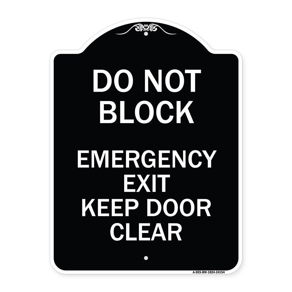 Do Not Block Emergency Exit Door Keep Clear