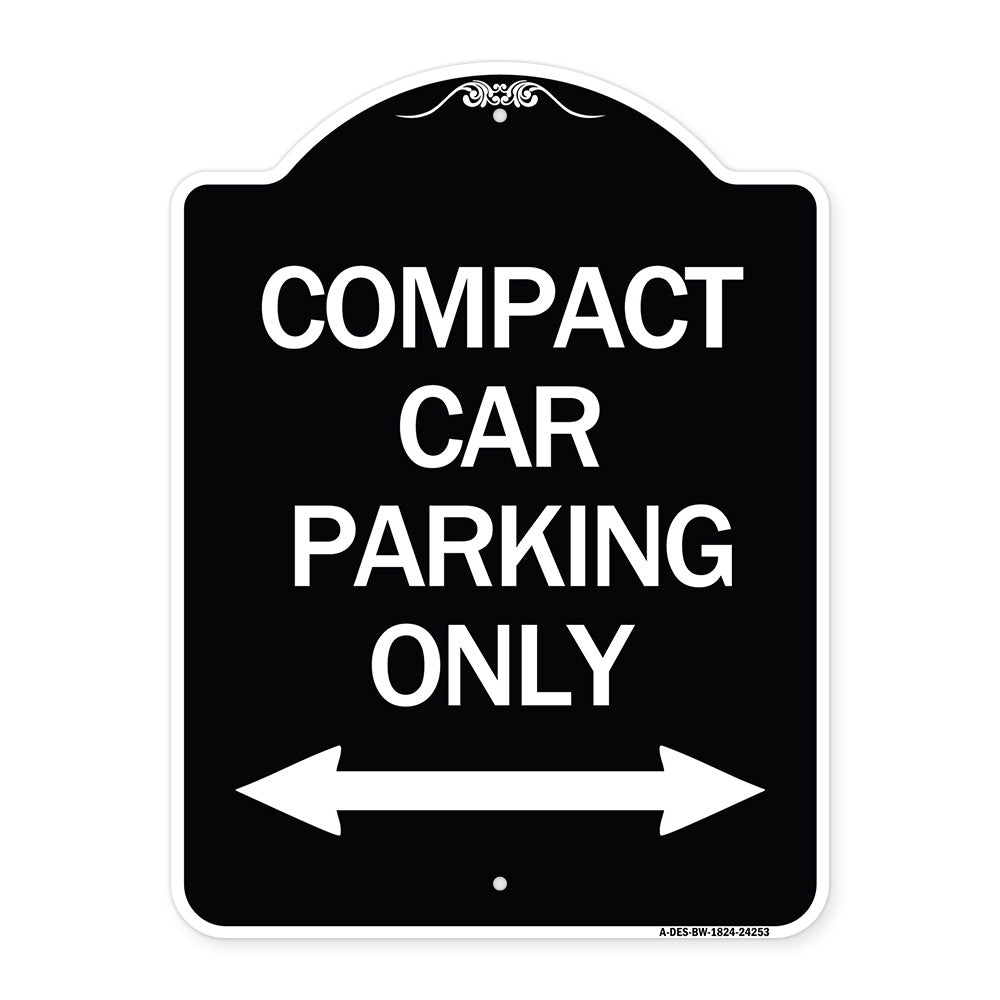 Compact Car Parking Only (With Bidirectional Arrow)