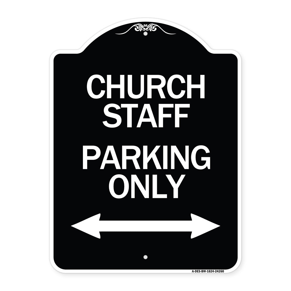 Church Staff Parking Only (With Bidirectional Arrow)