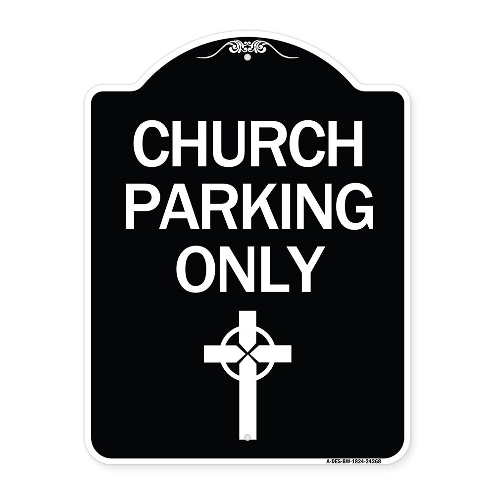 Church Parking Only (Cross Symbol)