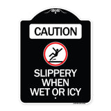 Caution - Slippery When Wet or Icy (With Graphic)
