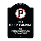 Bilingual No Parking Sign No Truck Parking No Estacionamiento De Camiones (With No Parking Symbol)