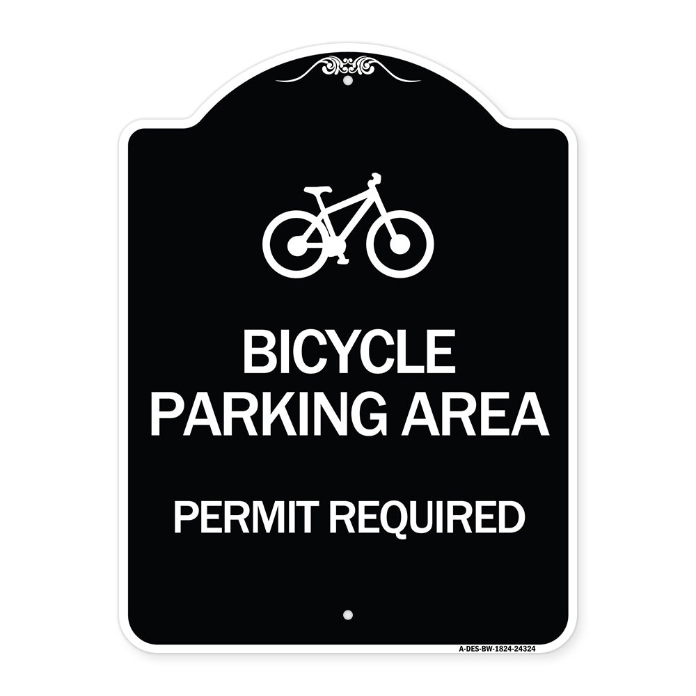 Bicycle Parking Area - Permit Required with Graphic
