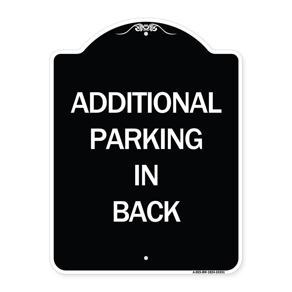 Additional Parking in Back Sign
