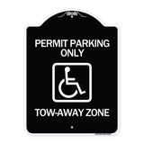 Accessible Permit Parking Only Tow-Away Zone with Symbol