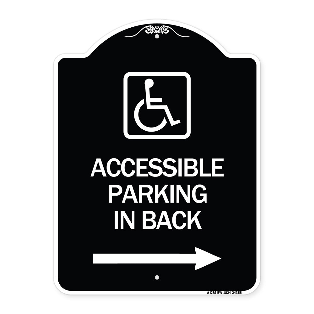 Accessible Parking on Right Arrow (With Graphic)