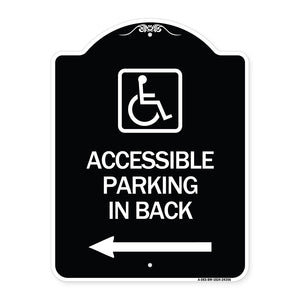 Accessible Parking on Left Arrow (With Graphic)