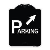 Parking with Arrow Pointing to Top Right
