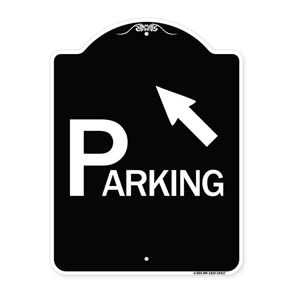 Parking with Arrow Pointing to Top Left
