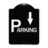 Parking with Arrow Pointing Down