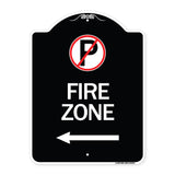 (No Parking Symbol and Left Arrow)