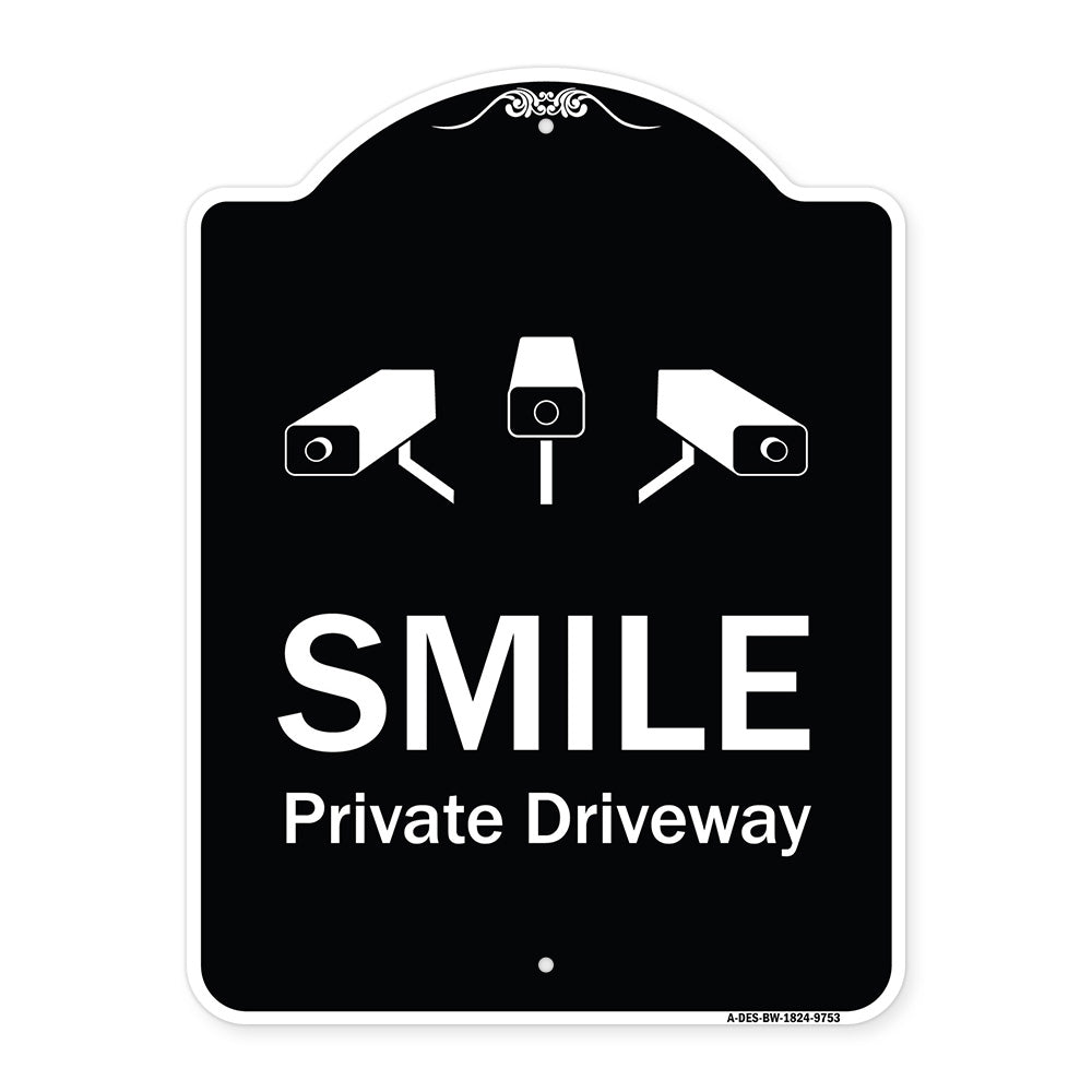 Smile Private Driveway With Video Surveillance Camera Graphics