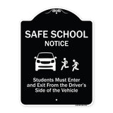 Safe School Notice Students Must Enter And Exit From Driver Side Of The Vehicle