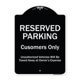 Reserved Parking Customers Only Unauthorized Vehicles Will Be Towed Away At Owner Expense