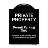 Private Property Permit Parking Only Violators Will Be Towed Away At Owner Expense
