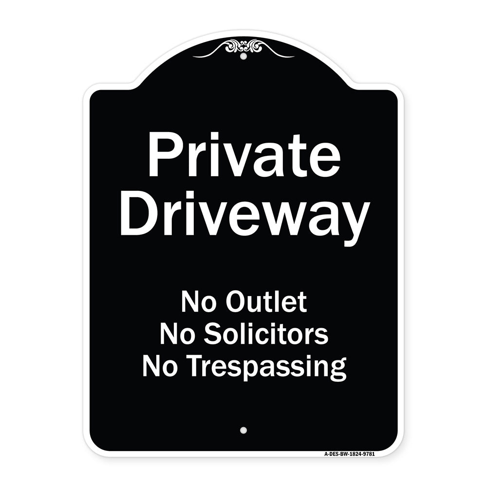 Private Driveway No Outlet Solicitors Or Trespassing