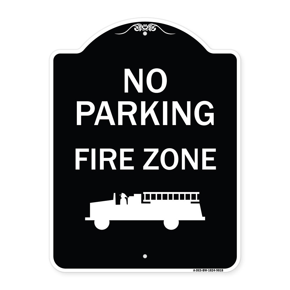 No Parking, Fire Zone With Graphic