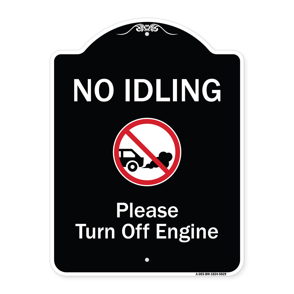 No Idling, Please Turn Off Engine With Graphic