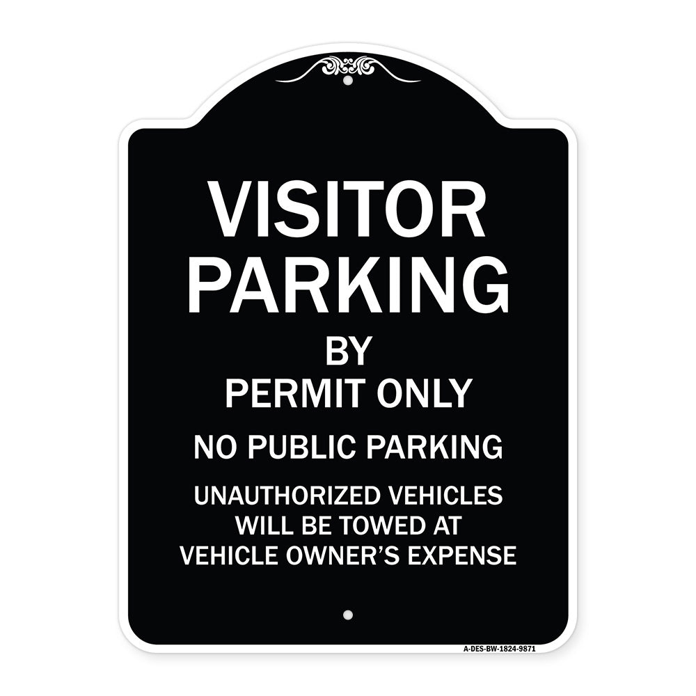 Visitor Parking By Permit Only No Public Parking Sign