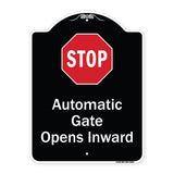 Stop, Automatic Gate, Opens Inward With Symbol