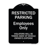 Restricted Parking Employees Only Violators Will Be Towed At Vehicle Owner's Expense
