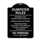 Residents Only Violators Prosecuted Bag Your Trash No Parking In Front Of Dumpster