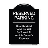 Reserved Parking Unauthorized Vehicles Will Be Towed At Vehicle Owner's Expense