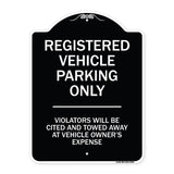 Registered Vehicle Parking Only Violators Will Be Cited And Towed Away At Vehicle Owner's Expense