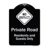 Private Road Residents And Guests Only With No Outlet Symbol