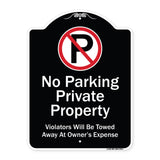 Private Property Violators Towed Away At Owner Expense With No Parking Symbol