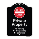 Private Property No Parking Trespassing Or Solicitors With Do Not Enter Symbol