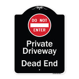 Private Driveway Dead End With Do Not Enter Symbol