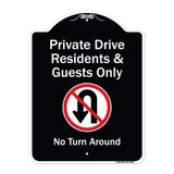 Private Drive Residents And Guests Only No Turn Around With Symbol