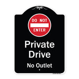 Private Drive, No Outlet With Do Not Enter Symbol