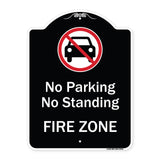 No Parking Or Standing, Fire Zone With Graphic