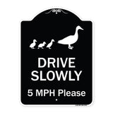 Drive Slowly 5 Mph Please With Duck And Ducklings Walking Graphic