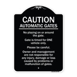 Caution Automatic Gates No Playing Gate Is Timed For One Vehicle Management Not Responsible