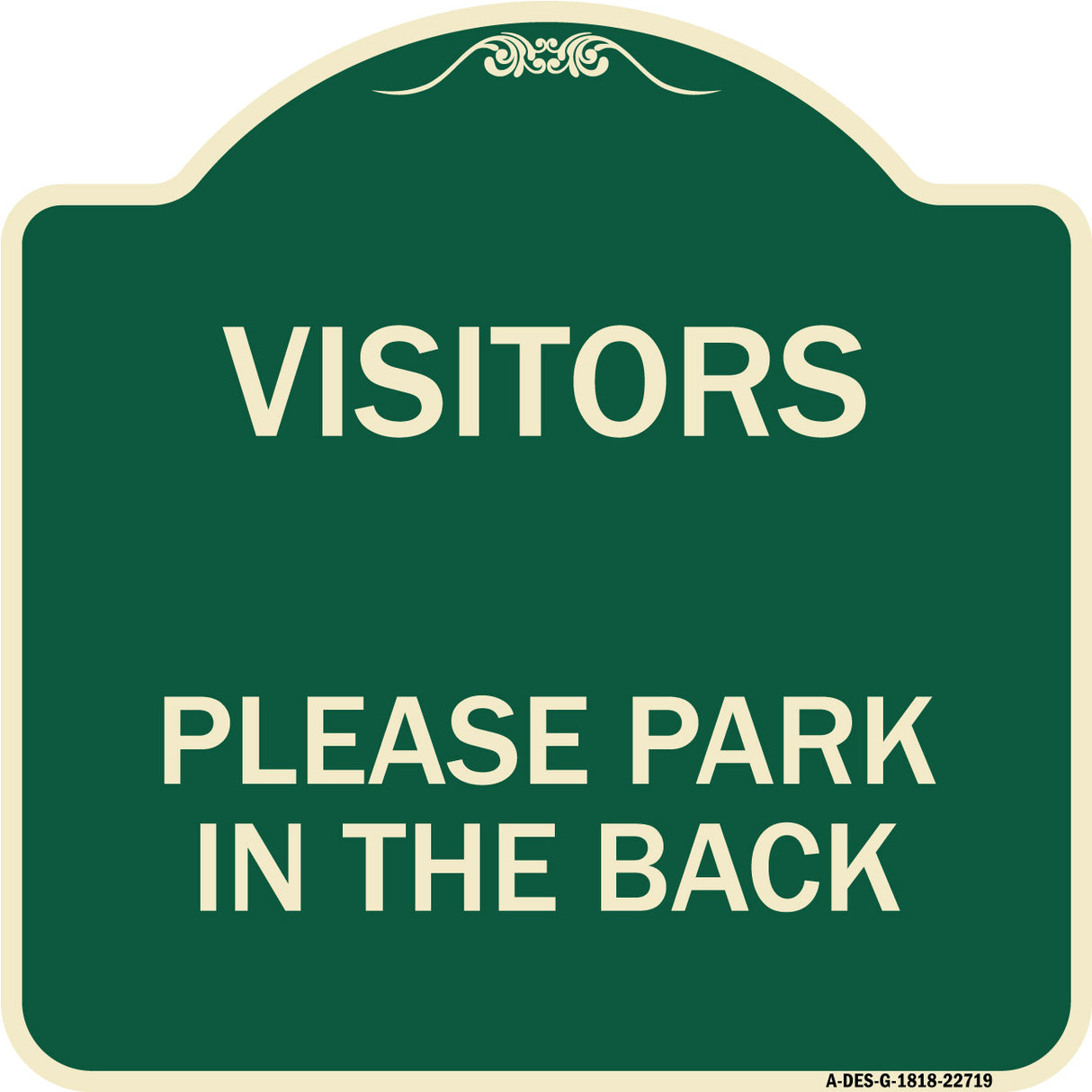 Visitors Please Park in the Back