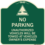 Unauthorized Vehicles Towed at Owner Expense with Graphic